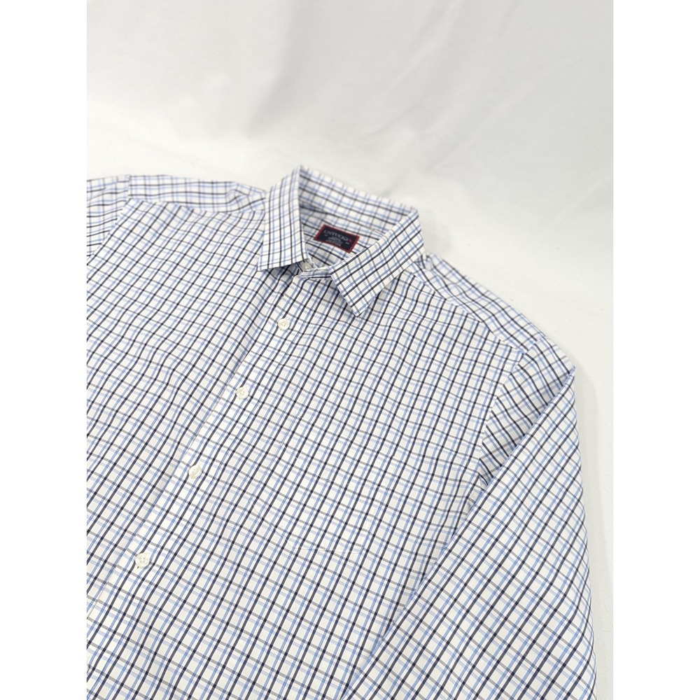 UNTUCKit Men's Blue Black Plaid Long Sleeve Large Regular Fit‎ Shirt 100% cotton